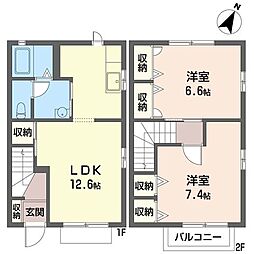ドムス2 2LDKの間取図画像