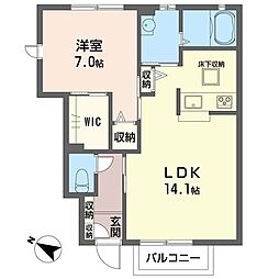 スミッコカトB 1LDKの間取図画像