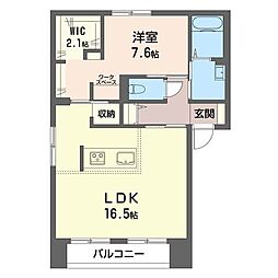 セゾンヴィラージュB 1LDKの間取図画像