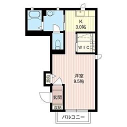 ホリデイハウスF 1Kの間取図画像