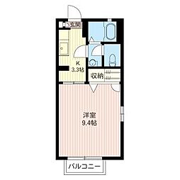 セルバA 1Kの間取図画像