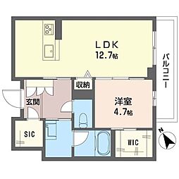 ラ・ポーズ峰 1LDKの間取図画像