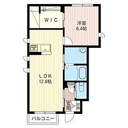 ロシホルA 1LDKの間取図画像