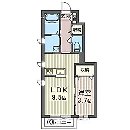 ラ・フォンテ 1LDKの間取図画像