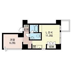 SEASONTOWEREAST 1LDKの間取図画像