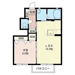 パレスN壱番館 1LDKの間取図画像