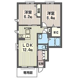 フェリシードB 2LDKの間取図画像
