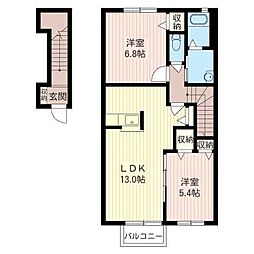 シルクタウン2A 2LDKの間取図画像