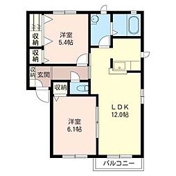 サニーコートダイドーJ 2LDKの間取図画像