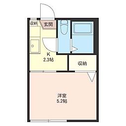 グリーンコート大泉 1Kの間取図画像