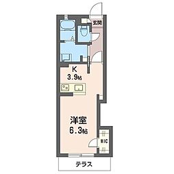 グランフォンテーヌ 1Kの間取図画像