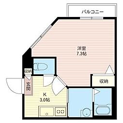 ベレオ石神井 1Kの間取図画像