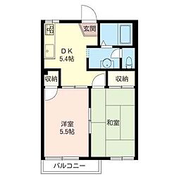 サンパレス清瀬 2Kの間取図画像