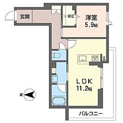 アクシズ 1LDKの間取図画像
