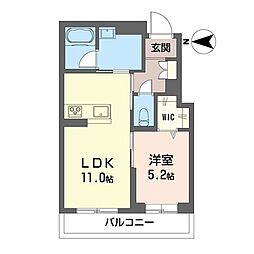 アクシズ 1LDKの間取図画像