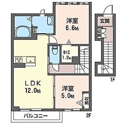 TOMMYGARDENE 2LDKの間取図画像