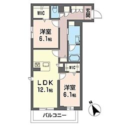 エスペランサ 2LDKの間取図画像