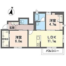 カースル 2LDKの間取図画像