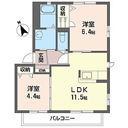 スイートペアー5 2LDKの間取図画像