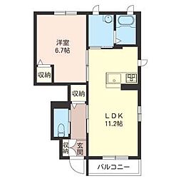 エスポワール 1LDKの間取図画像