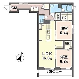 セントリビエ 2LDKの間取図画像