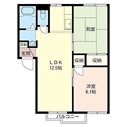 第3押田ハイツ 2LDKの間取図画像