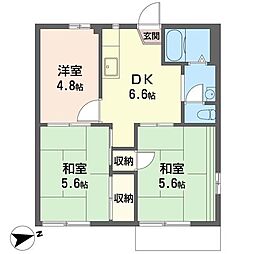 シティラック越谷・B 3DKの間取図画像