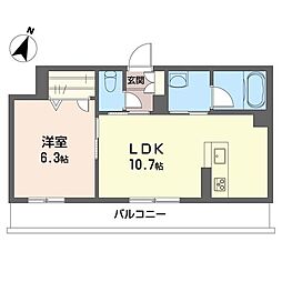 アウグーリ 1LDKの間取図画像