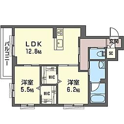 間取図画像 2LDK