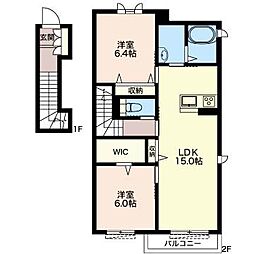 ヴィヴィッド 2LDKの間取図画像
