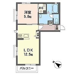 グランコート2 1LDKの間取図画像