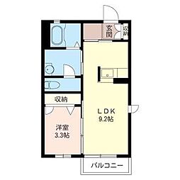 グレイスN.K 1LDKの間取図画像