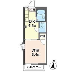 ラフォーレ 1DKの間取図画像