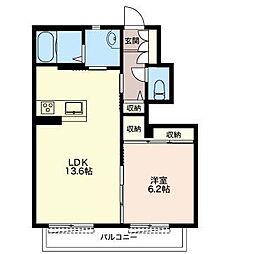 リラフォート 1LDKの間取図画像