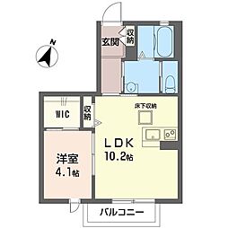 プリマベーラE 1LDKの間取図画像