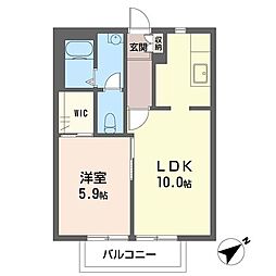 ラージヴィラ五番館 1LDKの間取図画像