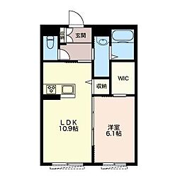 プリムローズ 1LDKの間取図画像