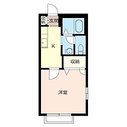 BirdWood小杉 1Kの間取図画像