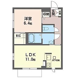 ライネスハイム 1LDKの間取図画像