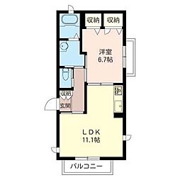 サンモール天神台 1LDKの間取図画像