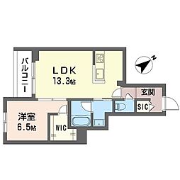 HINODE 1LDKの間取図画像