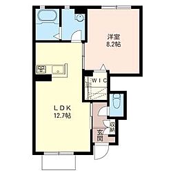 グリナージュ茅ヶ崎1 1LDKの間取図画像