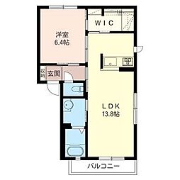 ベル・プラージュ 1LDKの間取図画像