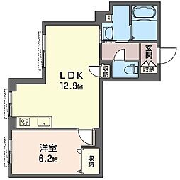 エクセレンテM1 1LDKの間取図画像