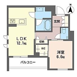 アンビエラ武蔵小杉 1LDKの間取図画像