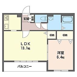 サンライズ元住吉1 1LDKの間取図画像
