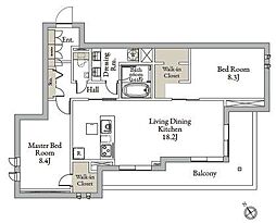 シャーメゾン藤雅庭 2LDKの間取図画像