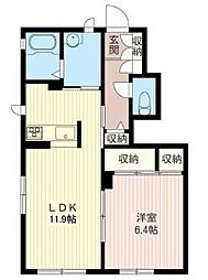ファミーユ 1LDKの間取図画像