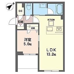 ペレテラス 1階1LDKの間取り