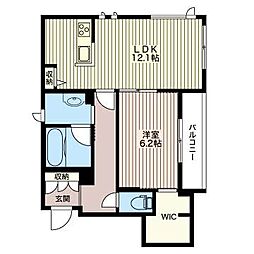 サンパティーク松原イースト 1LDKの間取図画像